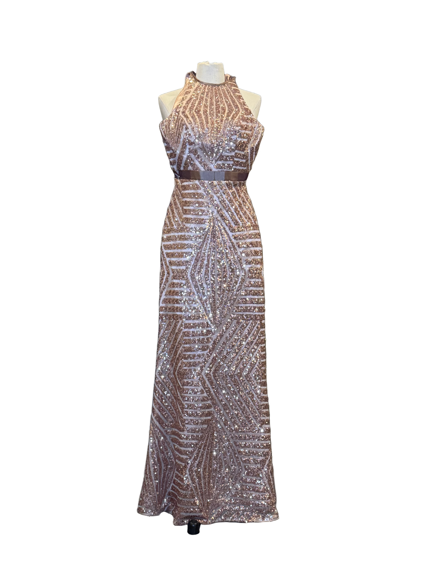 Rose Gold Pattern Maxi Dress - Rental