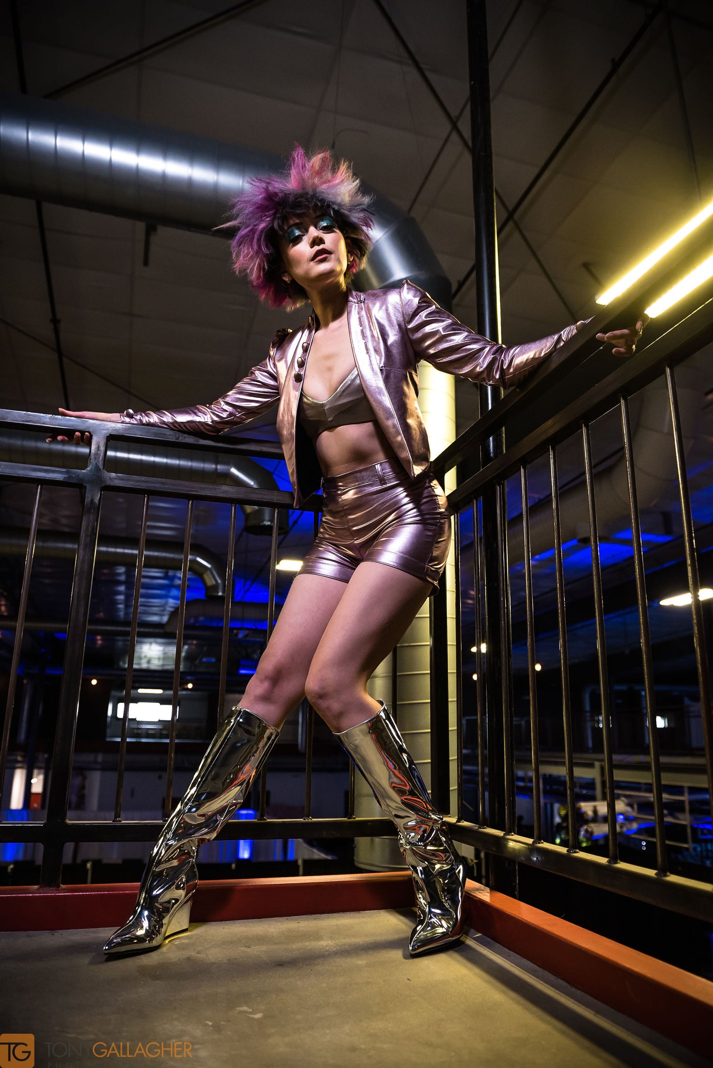 Style Lounge Pleather Set Metallic Pink