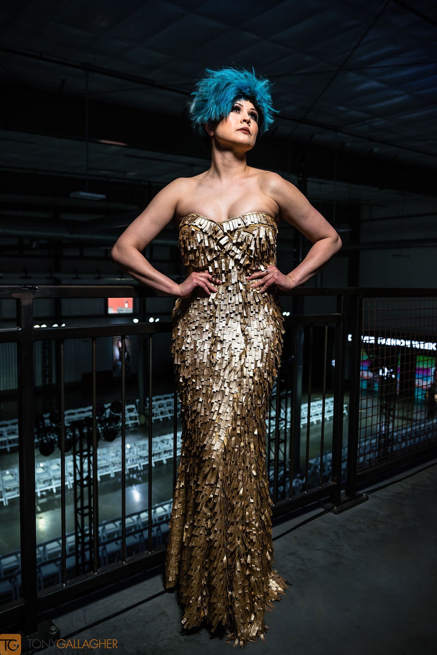 Style Lounge: Silent Movie Star Gold Metallic Mermaid Fringe Dress