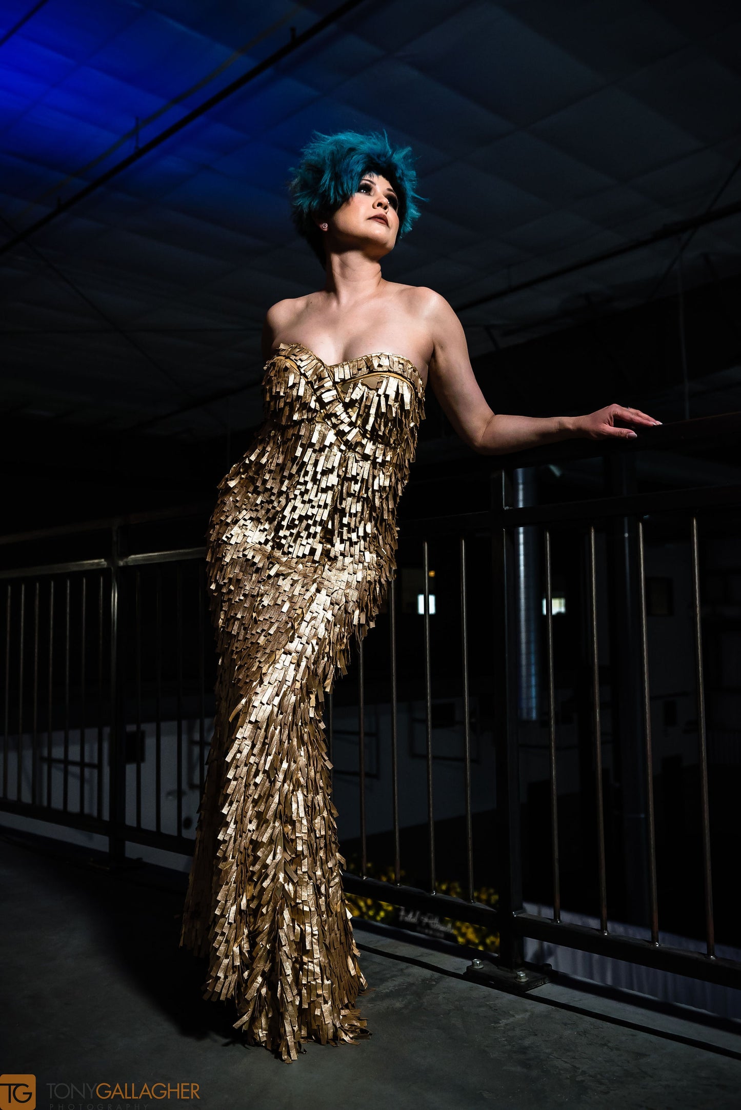 Style Lounge: Silent Movie Star Gold Metallic Mermaid Fringe Dress