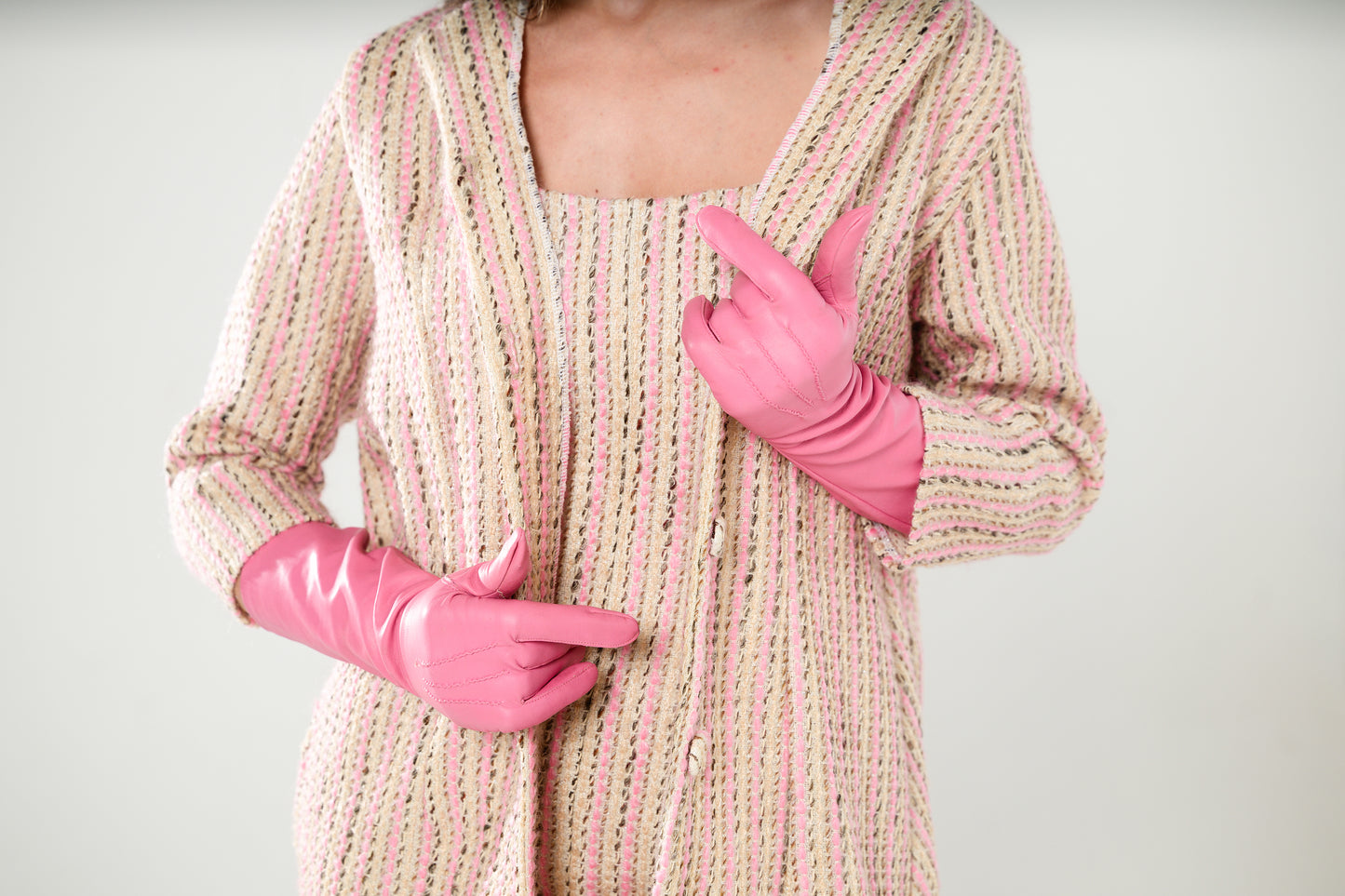 Chic Tweed Coat Pink
