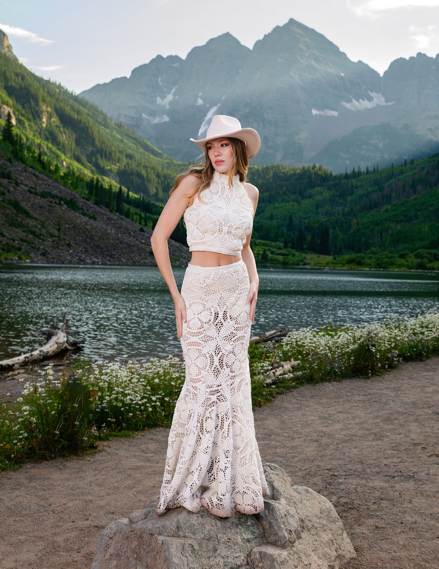 Maroon Bells Crochet Pattern Top White