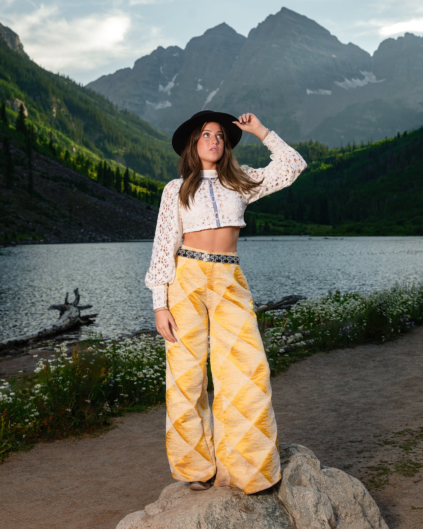 Maroon Bells Wide Leg Trousers Yellow