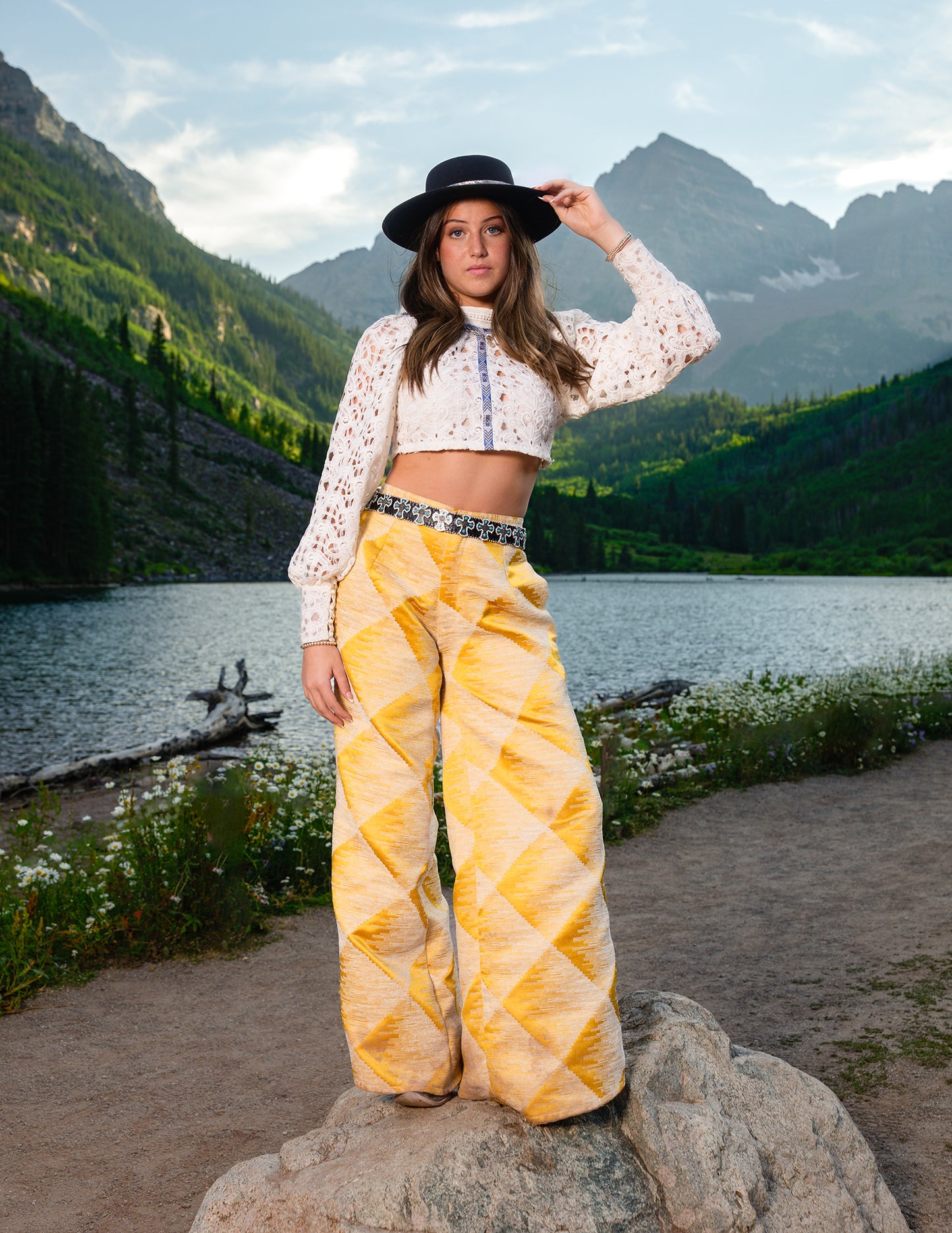 Maroon Bells Wide Leg Trousers Yellow
