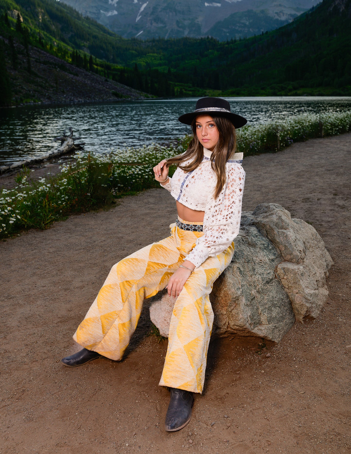 Maroon Bells Wide Leg Trousers Yellow
