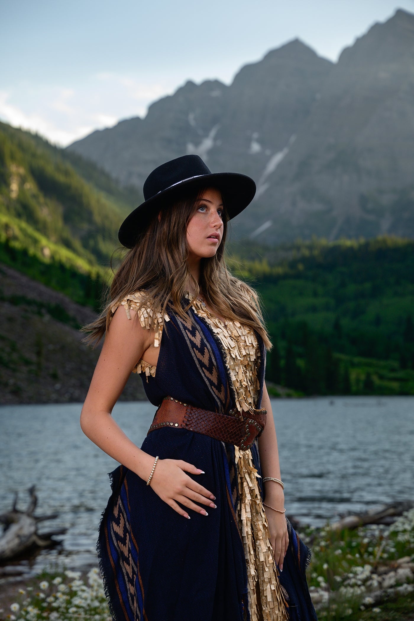 Maroon Bells Leather Belt Brown