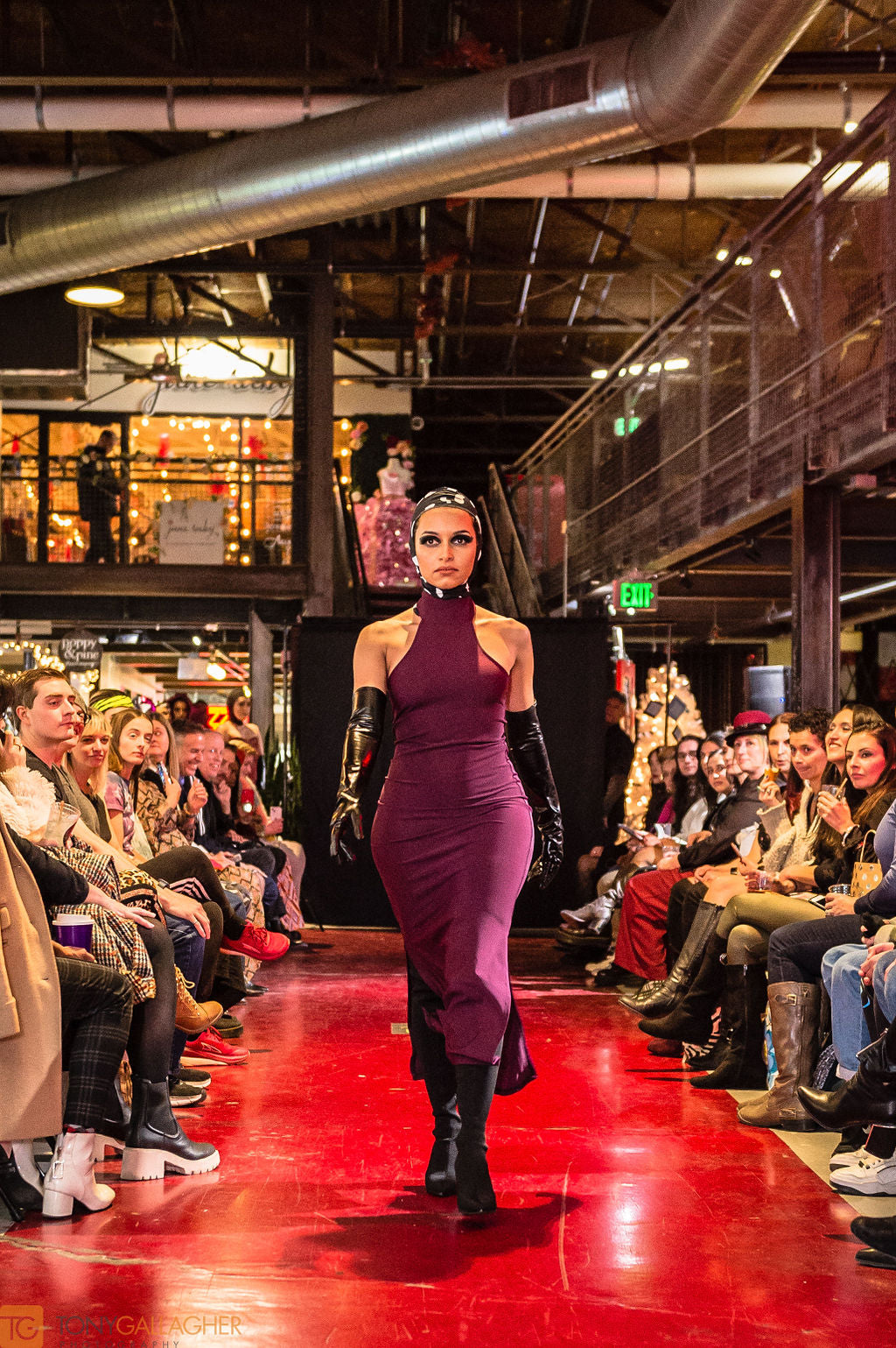 Eggplant Ankle Length Bodycon Dress