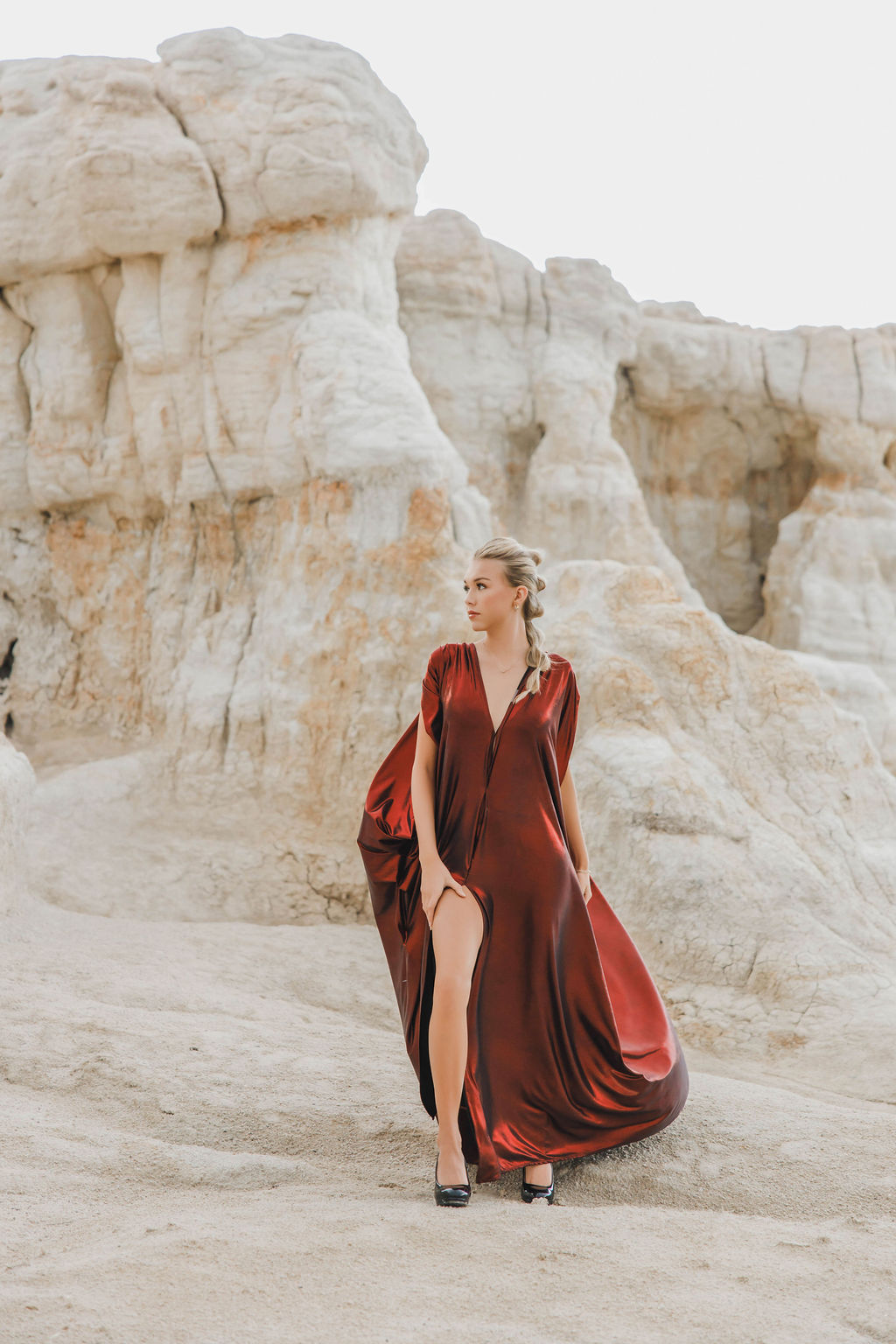 Satin Kaftan Maxi Dress