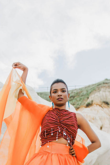 The Tribal Crop Top Red