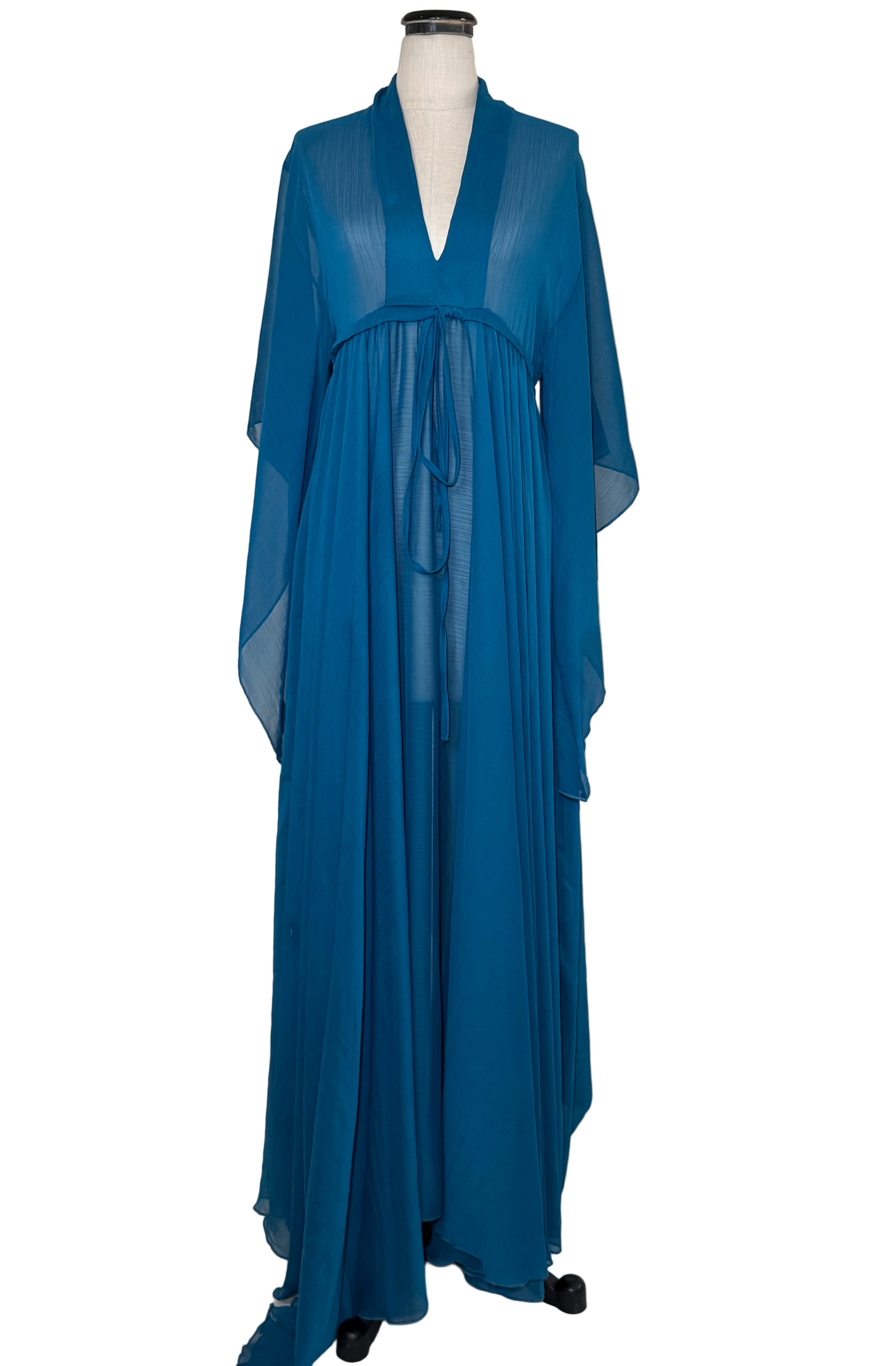 Blue V Neck Dress - Rental