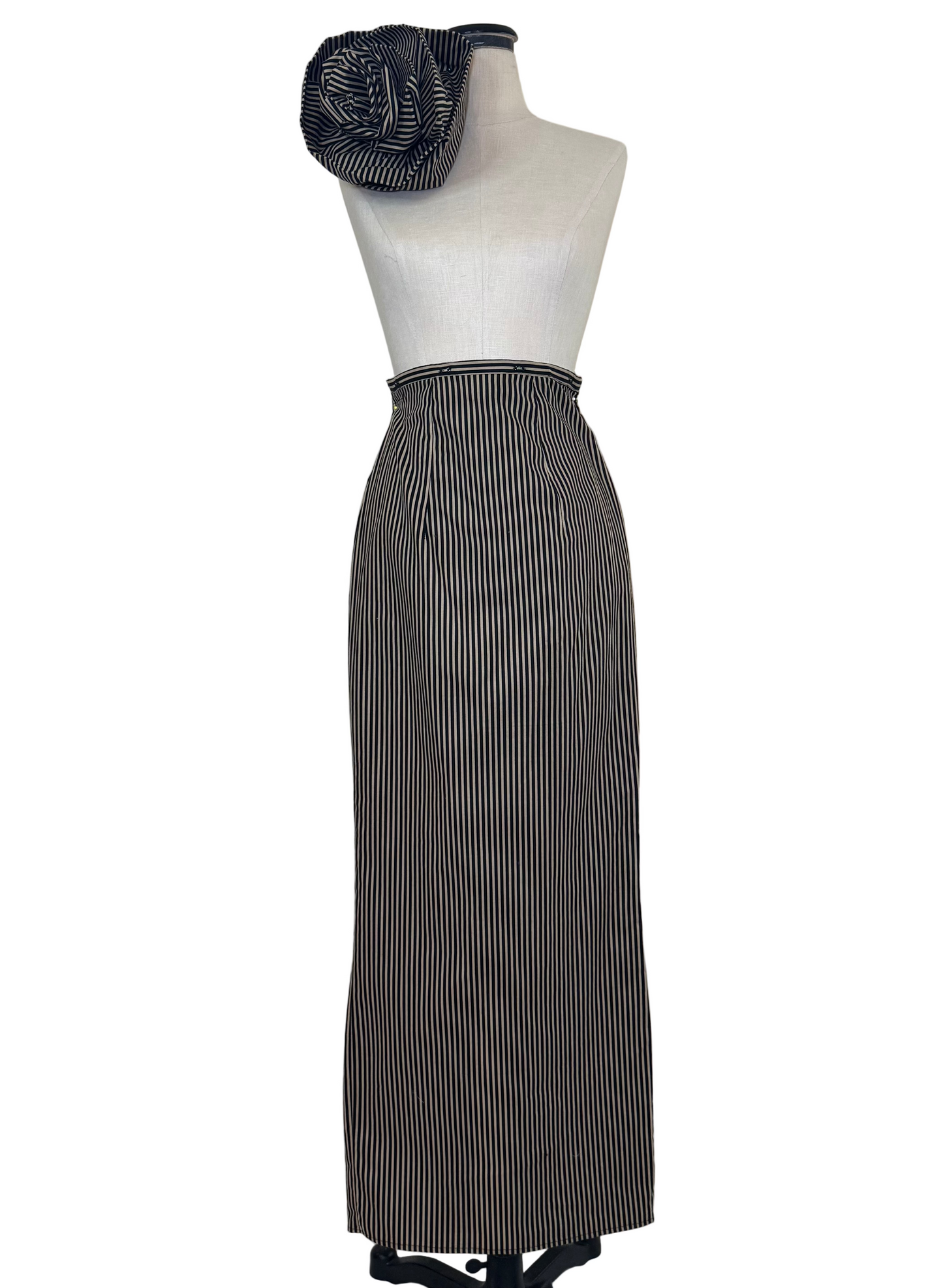 Black Striped Pencil Skirt - Rental
