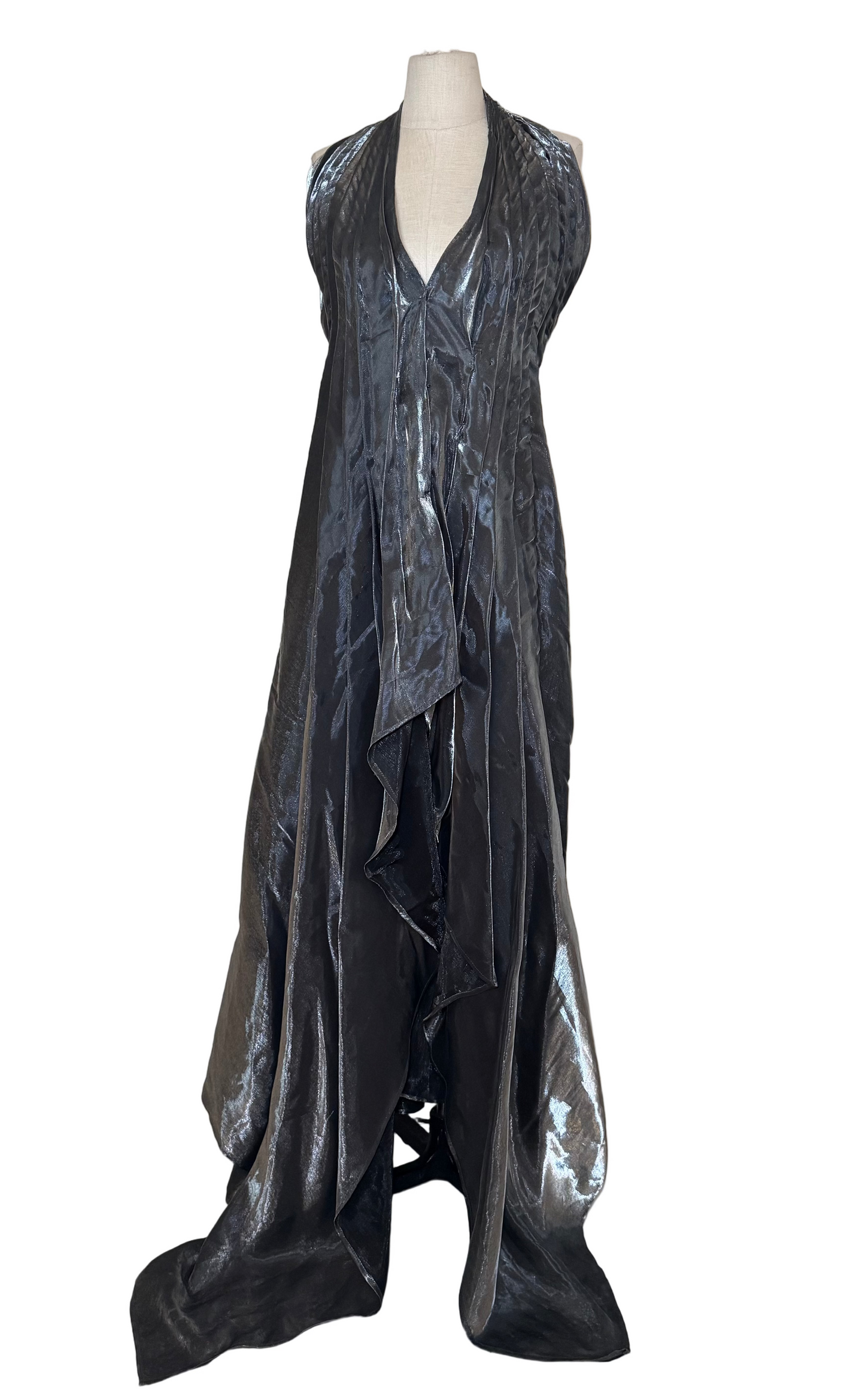 Silver Draped Gown - Rental