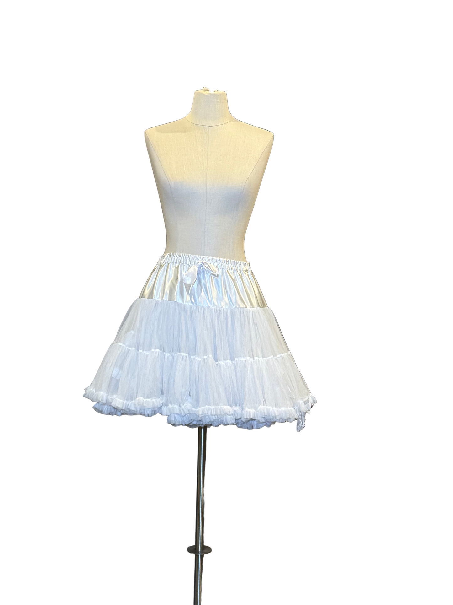 White Satin and Tulle Skirt - Rental