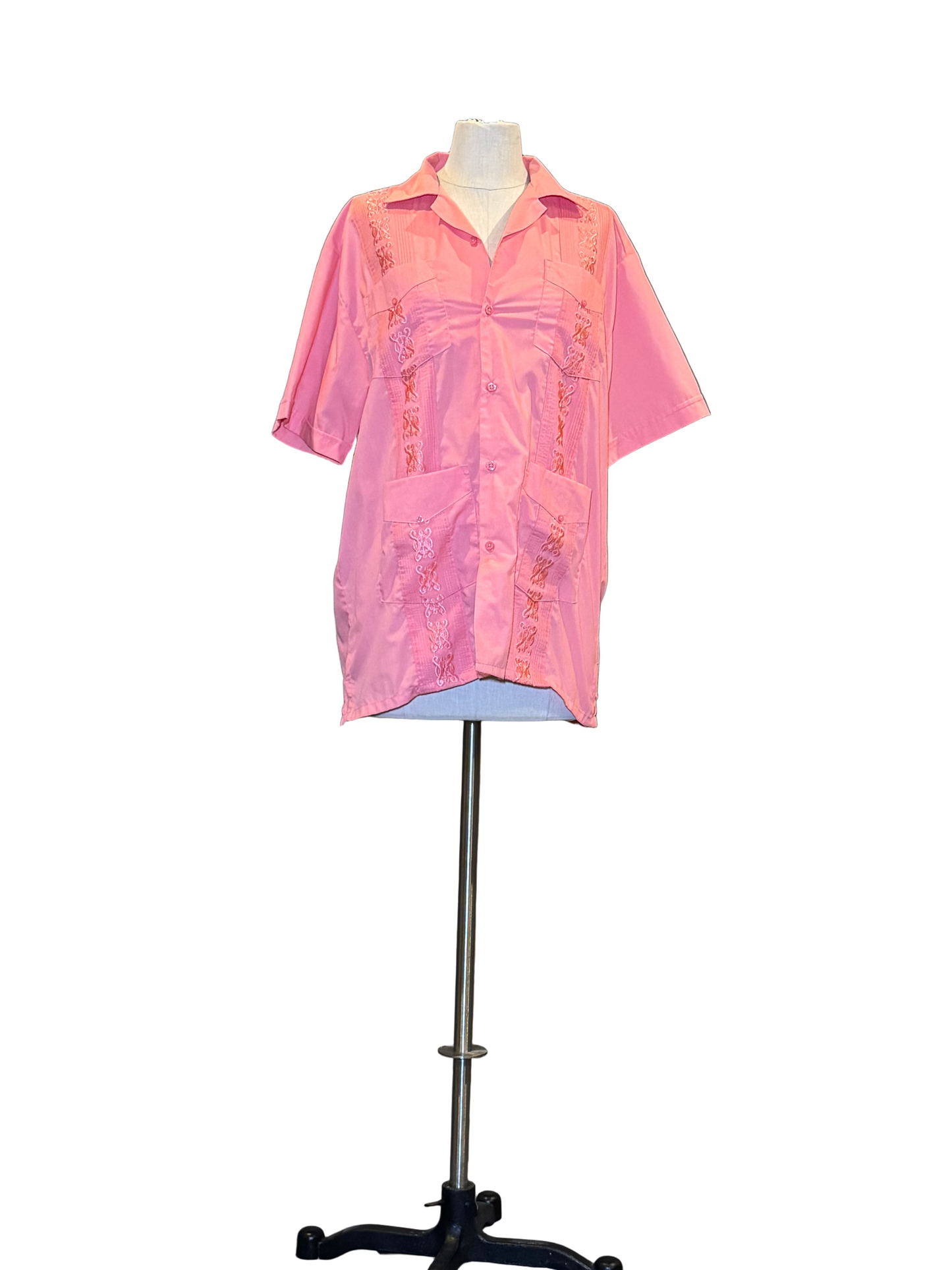 Pink Short Sleeve Button Up - Rental