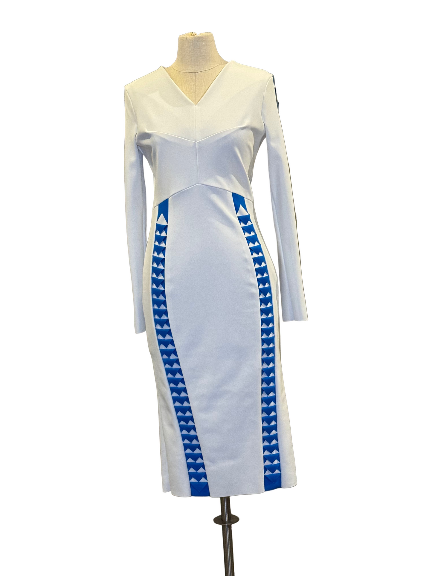 White Blue Stripe Dress - Rental