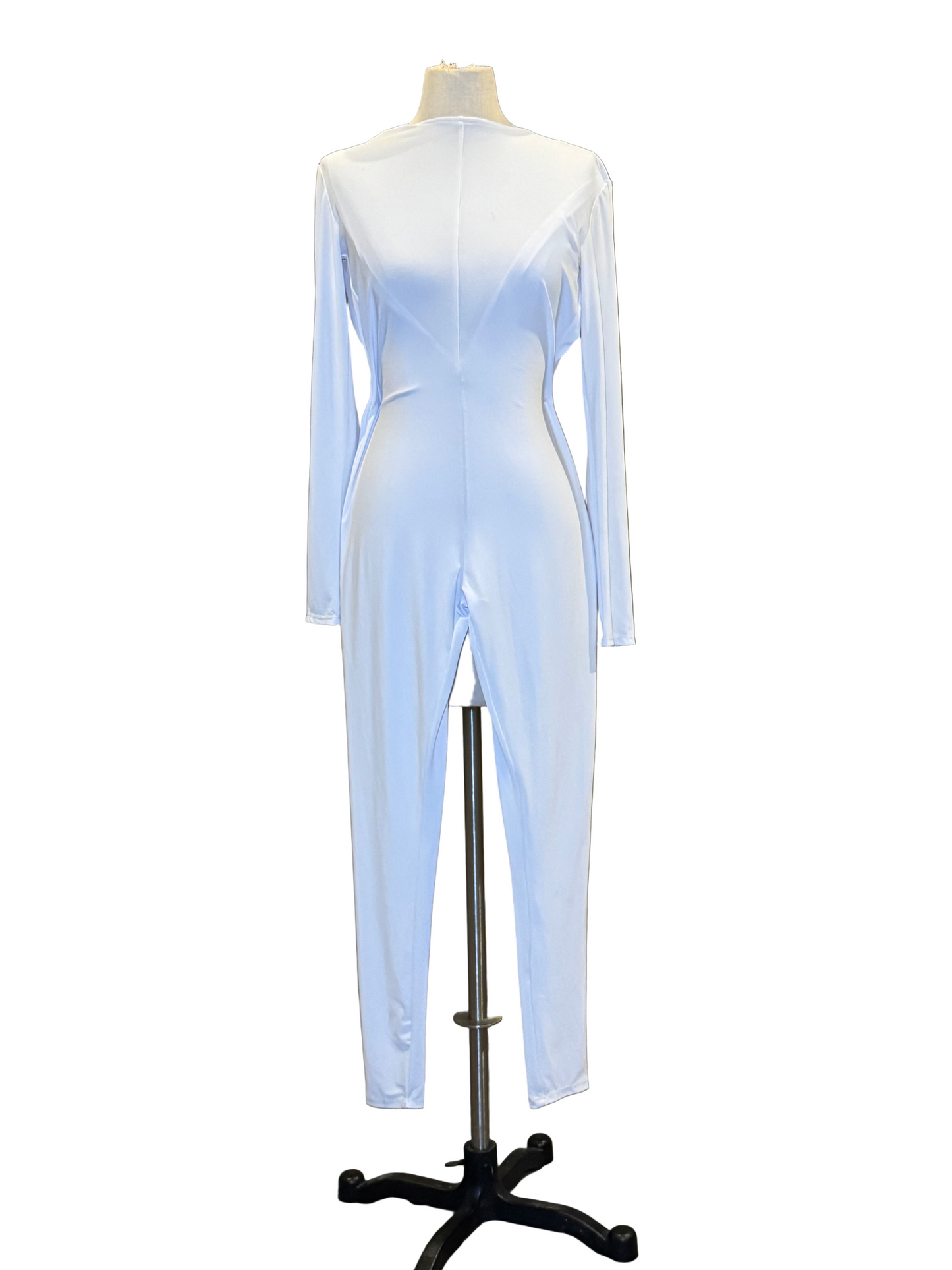 White Fitted Jumpsuit - Rental