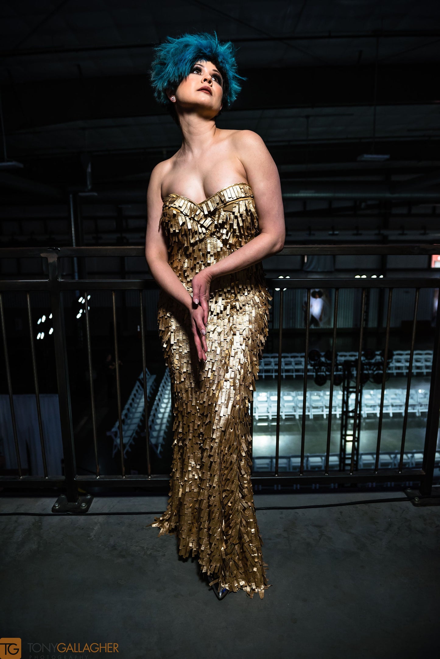 Style Lounge: Silent Movie Star Gold Metallic Mermaid Fringe Dress