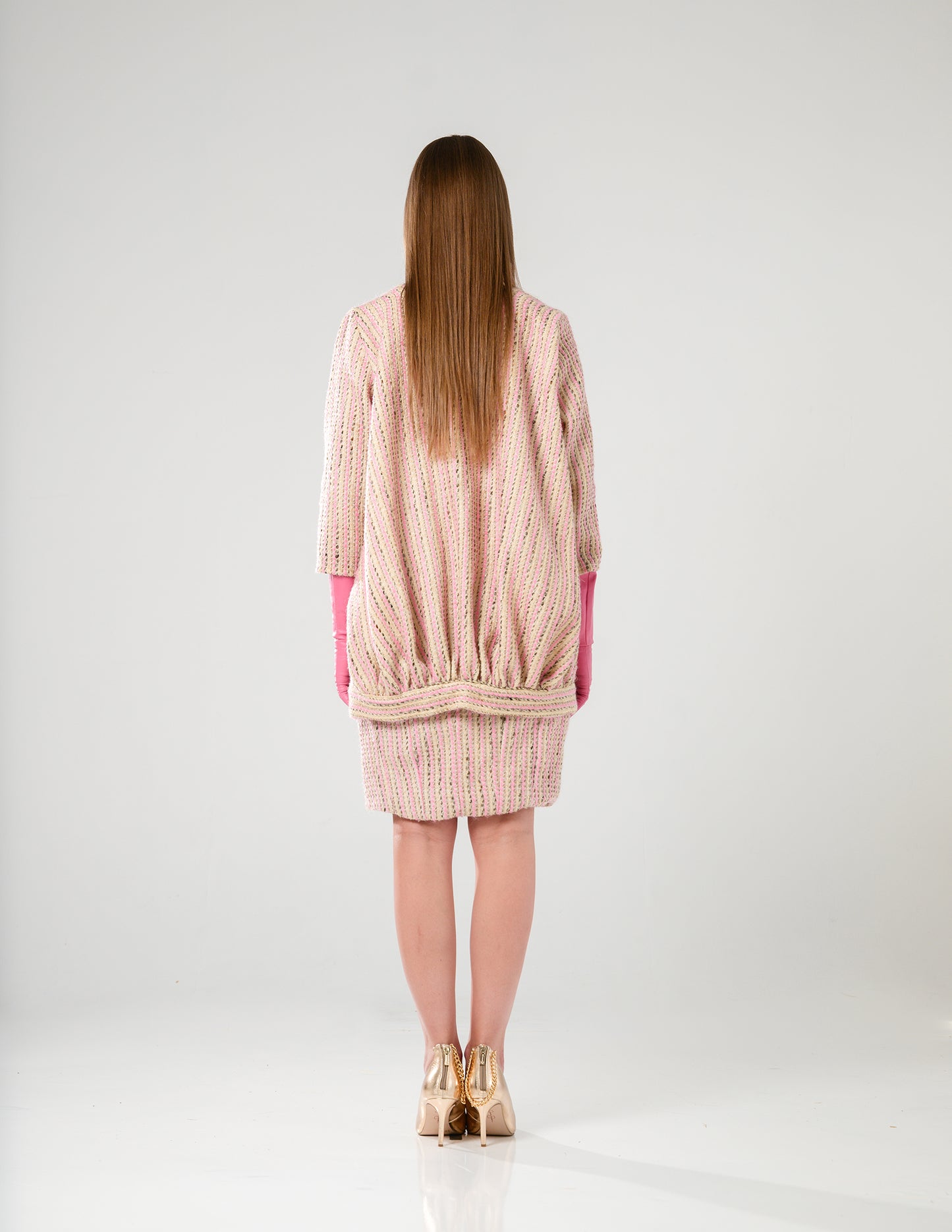 Chic Tweed Coat Pink