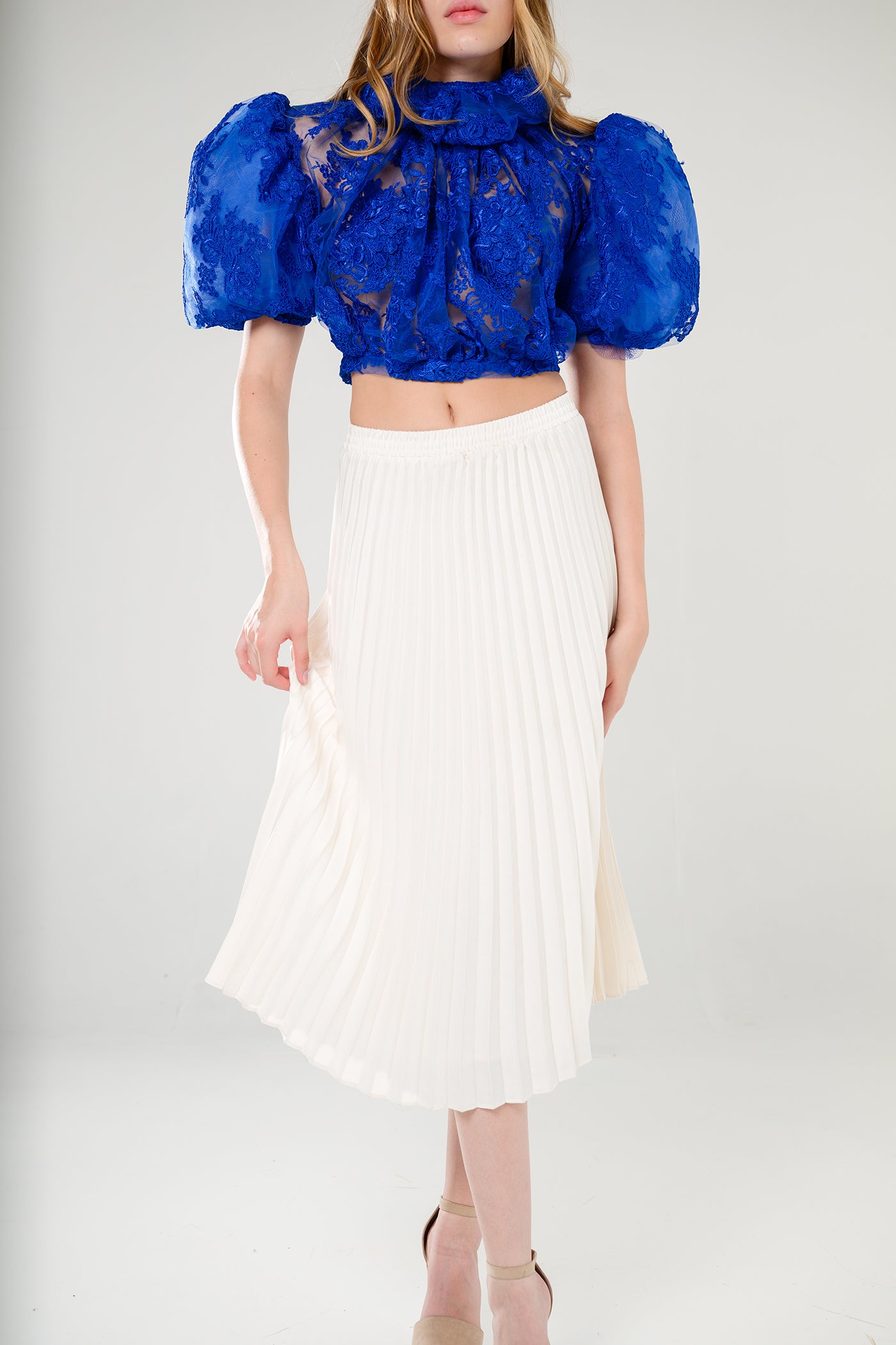 Exquisite Lace Top Blue