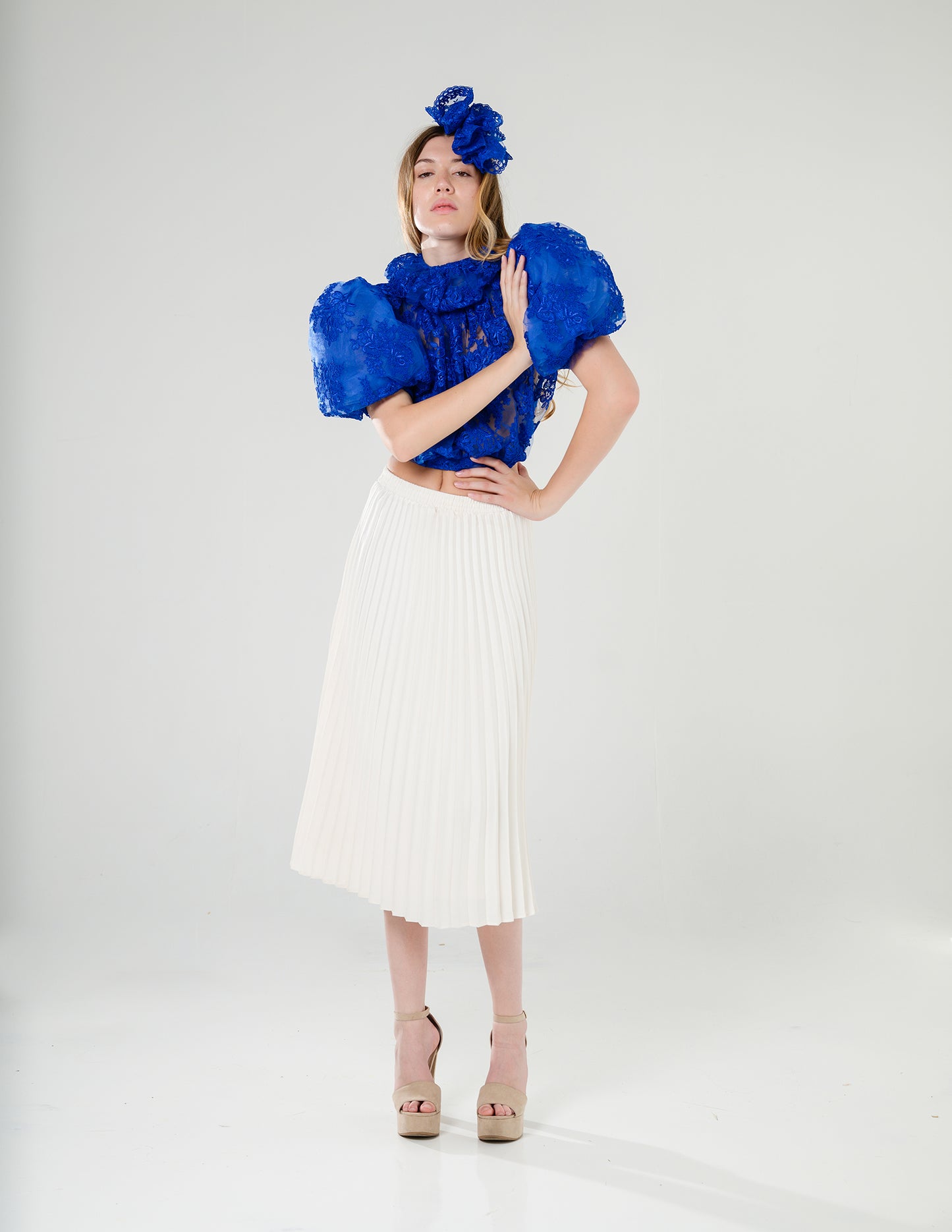 Elegant Pleated Skirt Cream