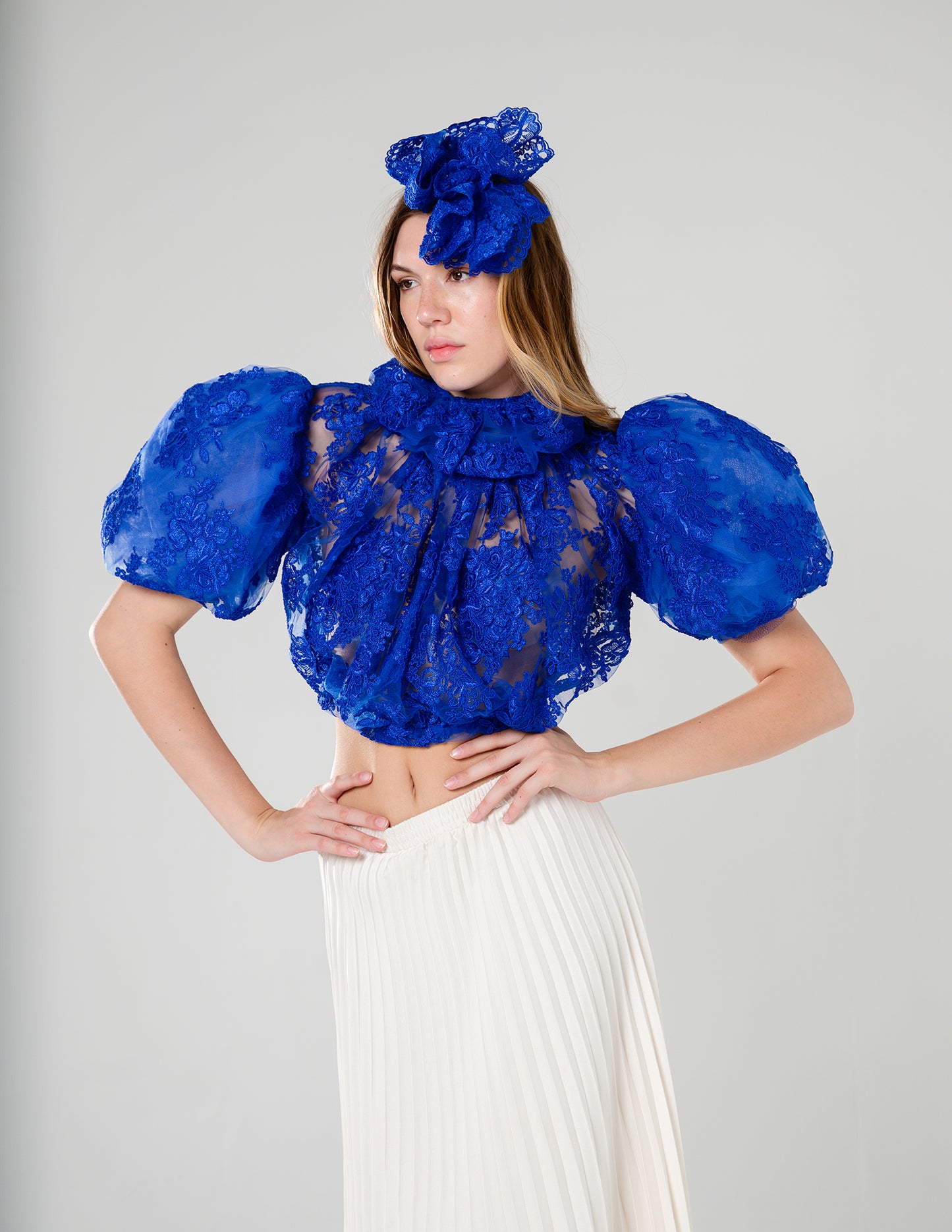 Exquisite Lace Top Blue