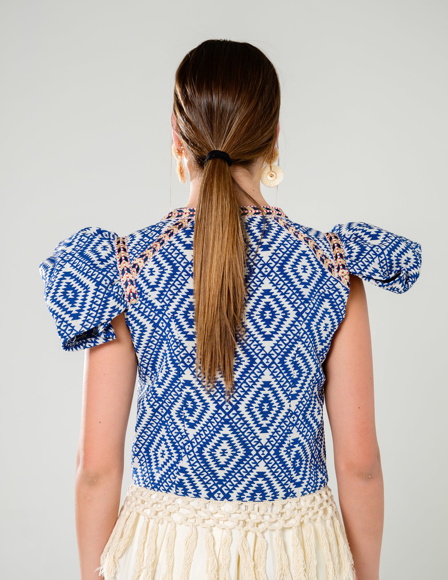 Bohemian Puff Top Blue