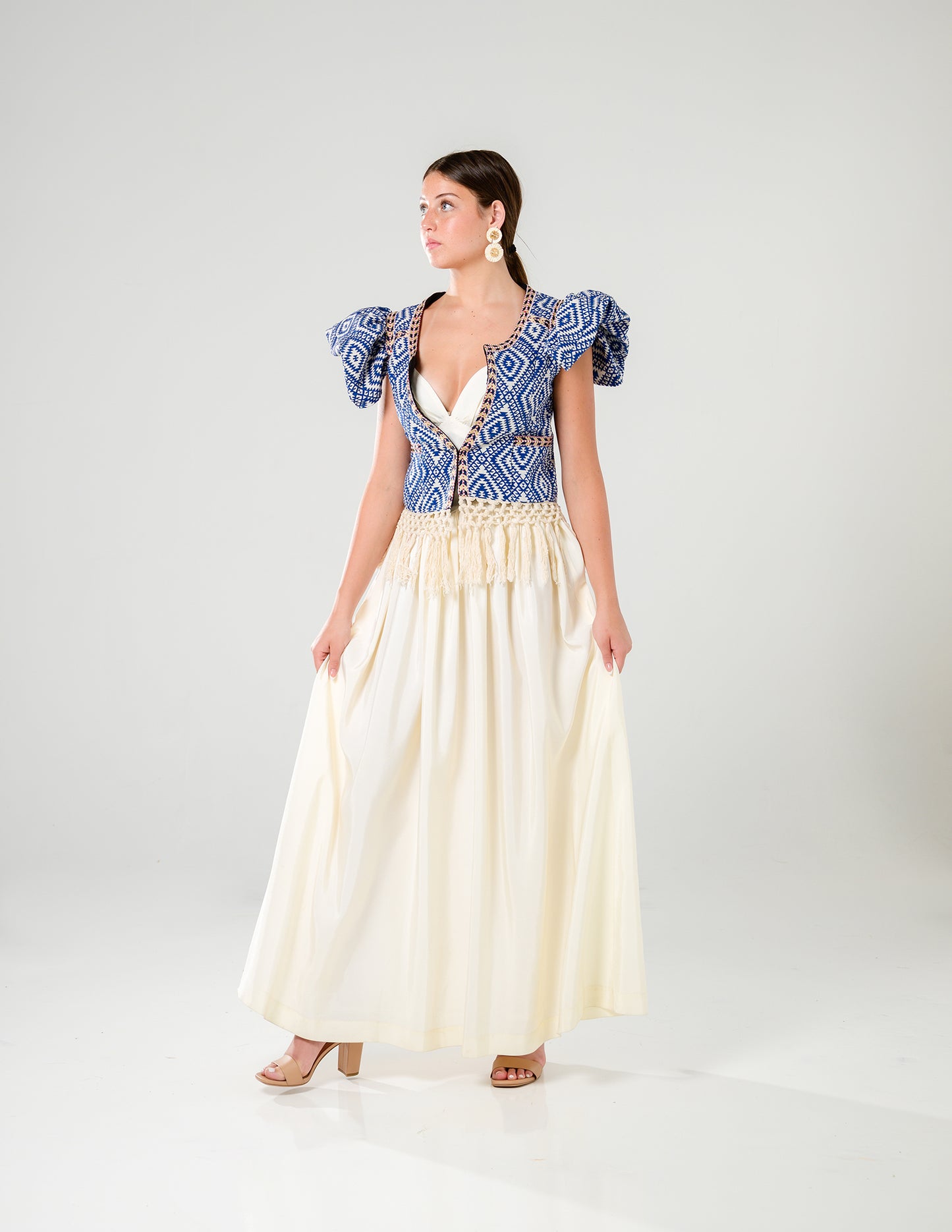 Bohemian Puff Top Blue