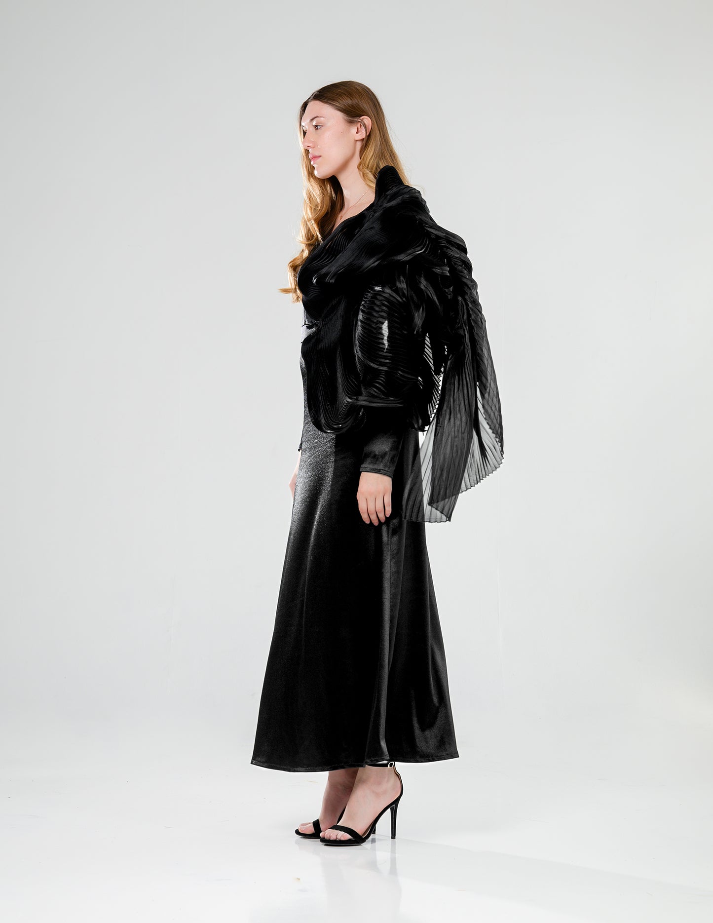 Structured Detail Maxi Dress Black