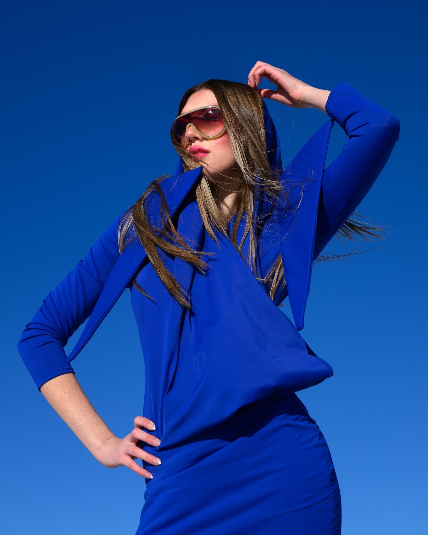 Asymmetrical Blue Dress