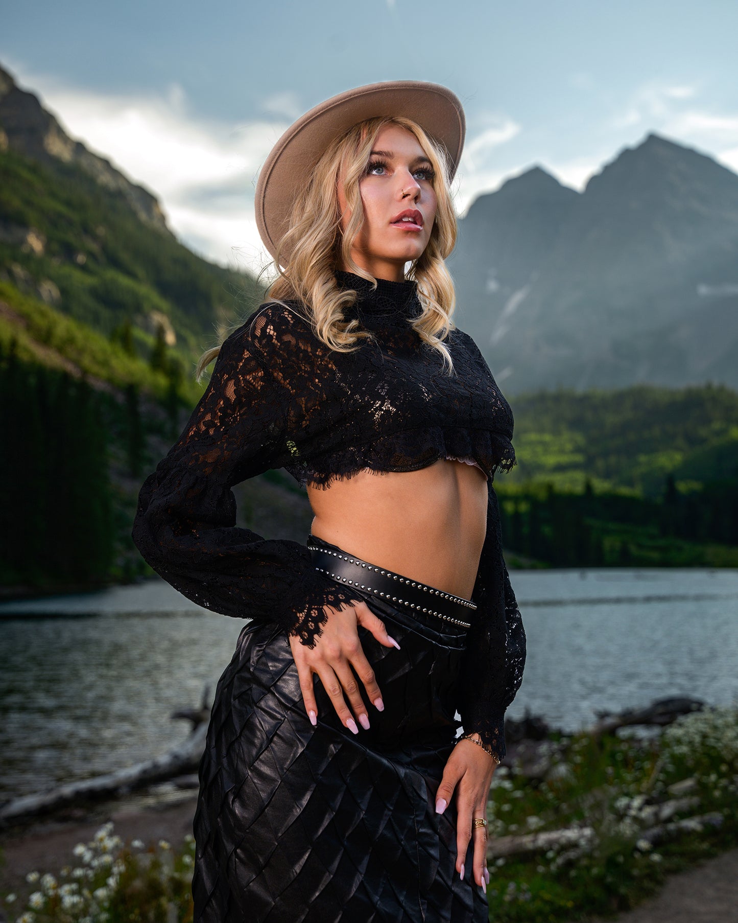 Maroon Bells Lace Top Black