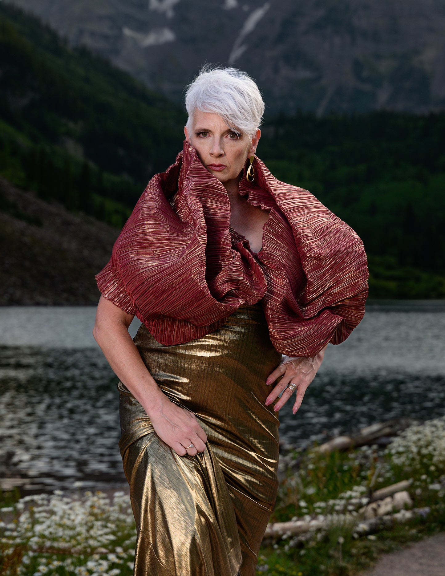 Maroon Bells Wrap Shawl Deep Red