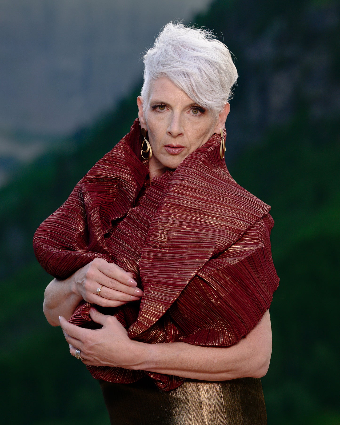 Maroon Bells Wrap Shawl Deep Red
