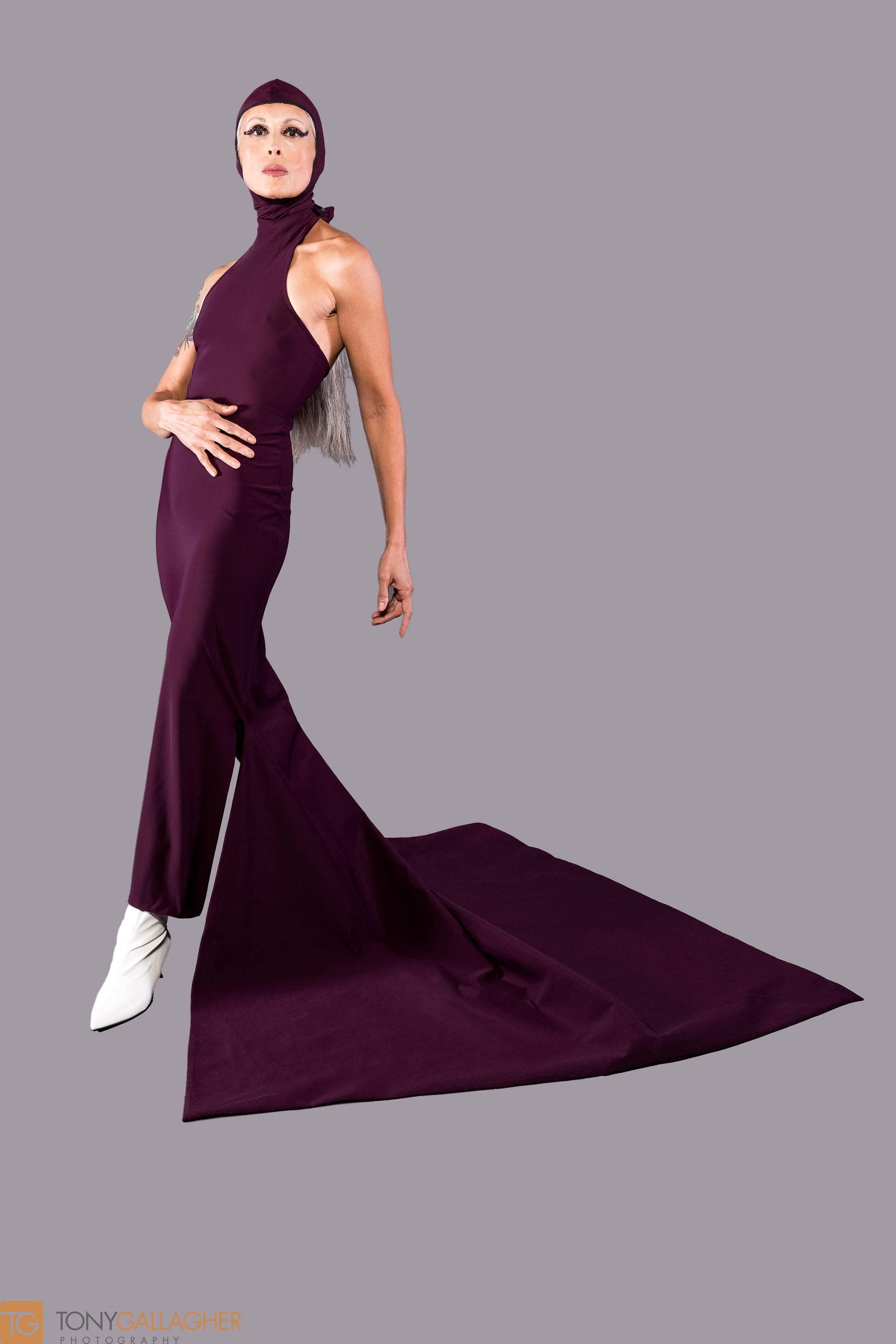 Eggplant Ankle Length Bodycon Dress SKYEAIRE Eggplant Ankle Length Bodycon Dress SKYEAIRE